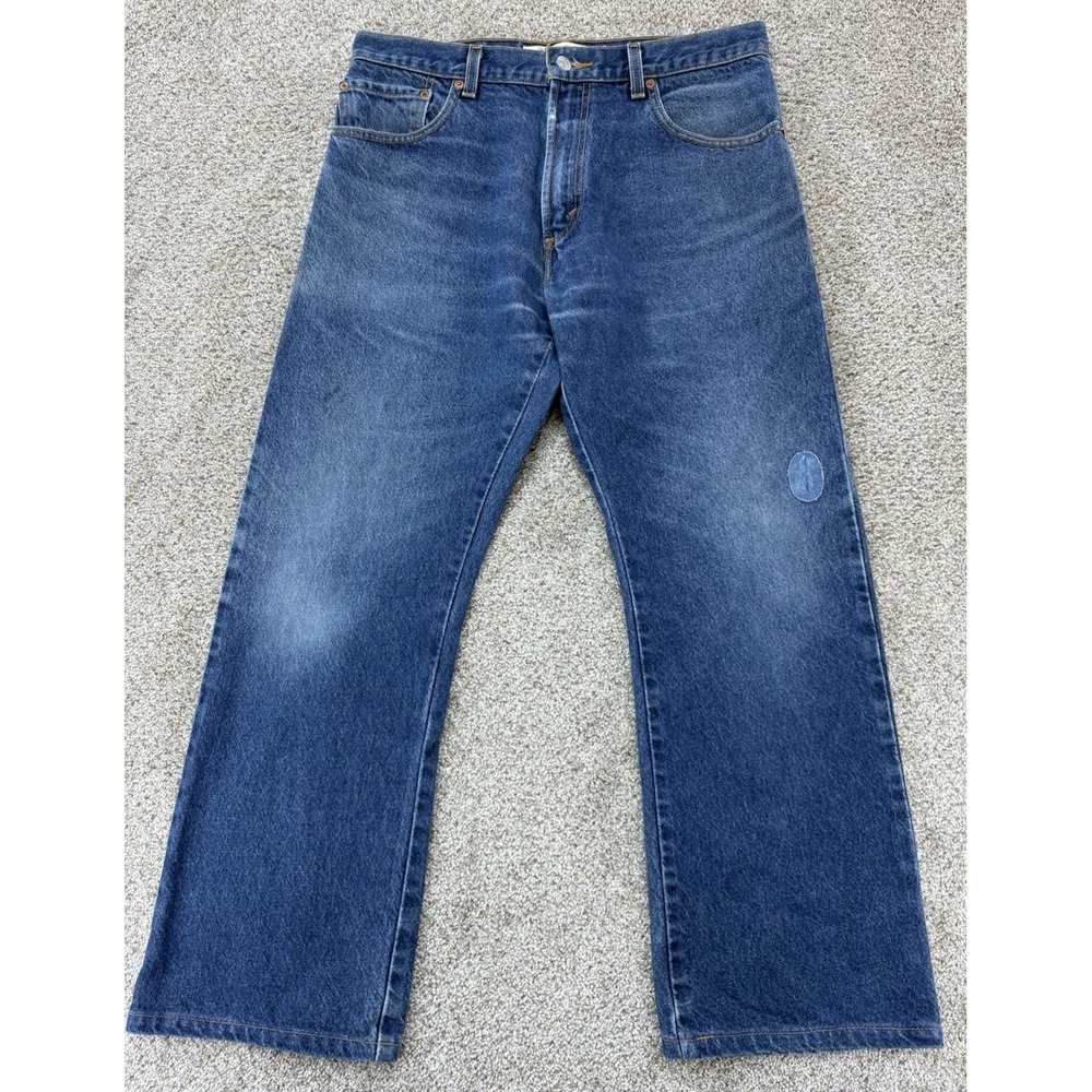 Vintage 2007 Levi's 517 Boot Cut Jeans Men's 33x29 Blue Whiskered Denim Mexico